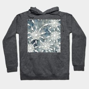 Watercolor Christmas Winter Snowflakes Hoodie